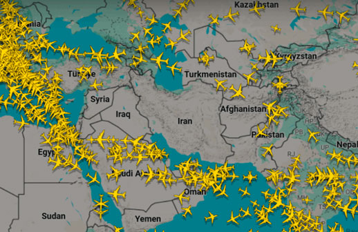 Cercano Oriente: el tráfico aéreo casi paralizado por la crisis entre Israel e Irán