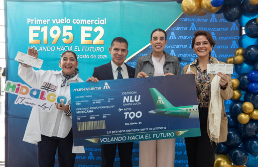 Mexicana estrena EMBRAER para unir el Valle de México y Tulum